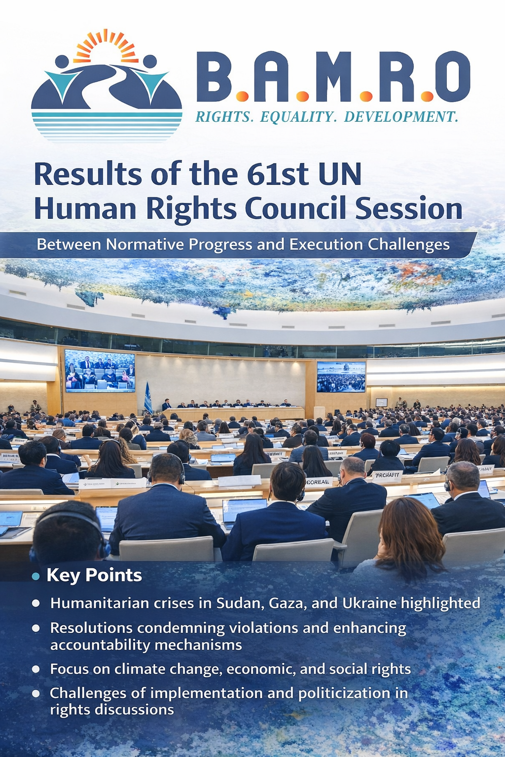 Résultats de la 61e session du Conseil des droits de l’homme : entre progrès normatif et défis de mise en œuvre
